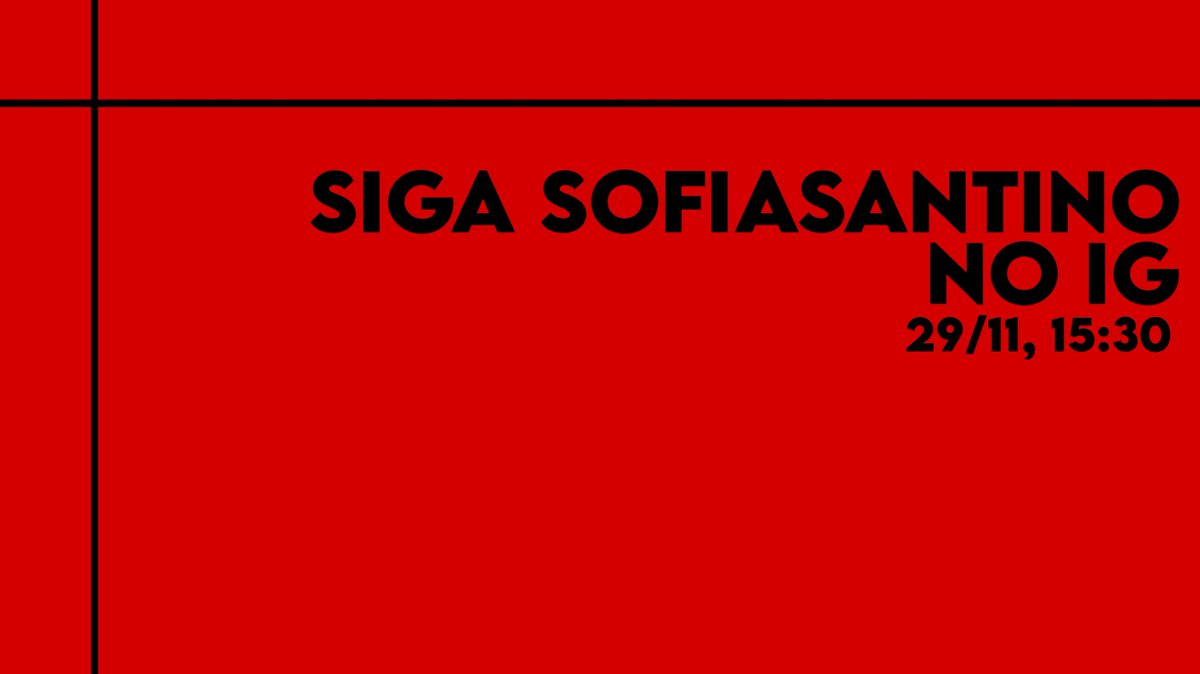 sofiasantinobr's tweet image. Amanhã (29), ás 15:30, iremos subir a tag "SIGA SOFIASANTINO NO IG"! Já que faltam menos de 1K para os 2M, a participação de vocês nessa tag vai ser essencial, para os números subirem rapidamente. Contamos com vocês! Divulguem em todos os grupos de FCs para todos ficarem sabendo.