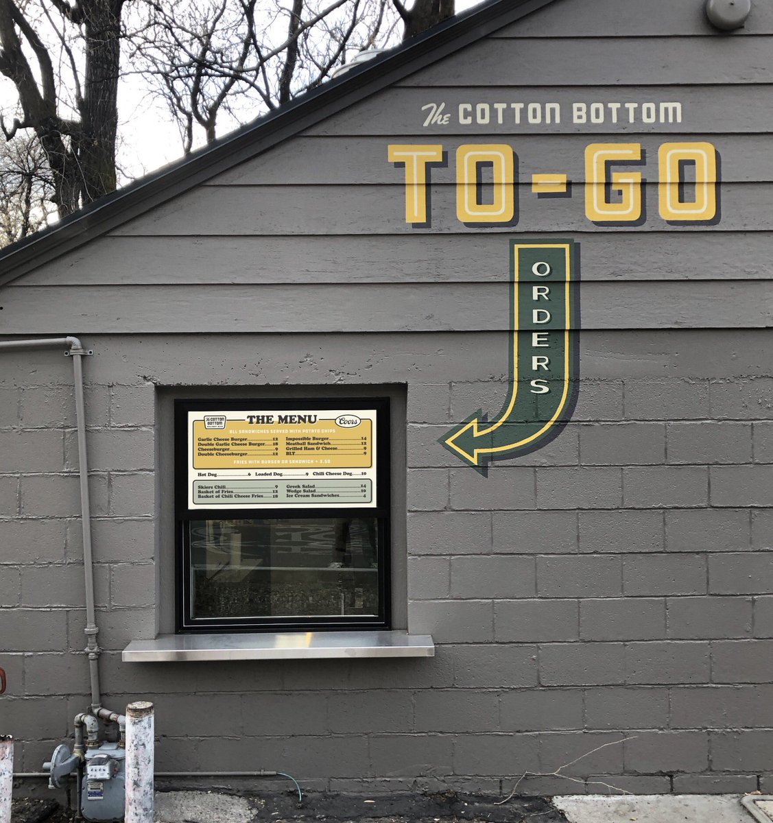 Cotton Bottom - opening Thursday Dec 3... indoor outdoor dining and a TO GO window!