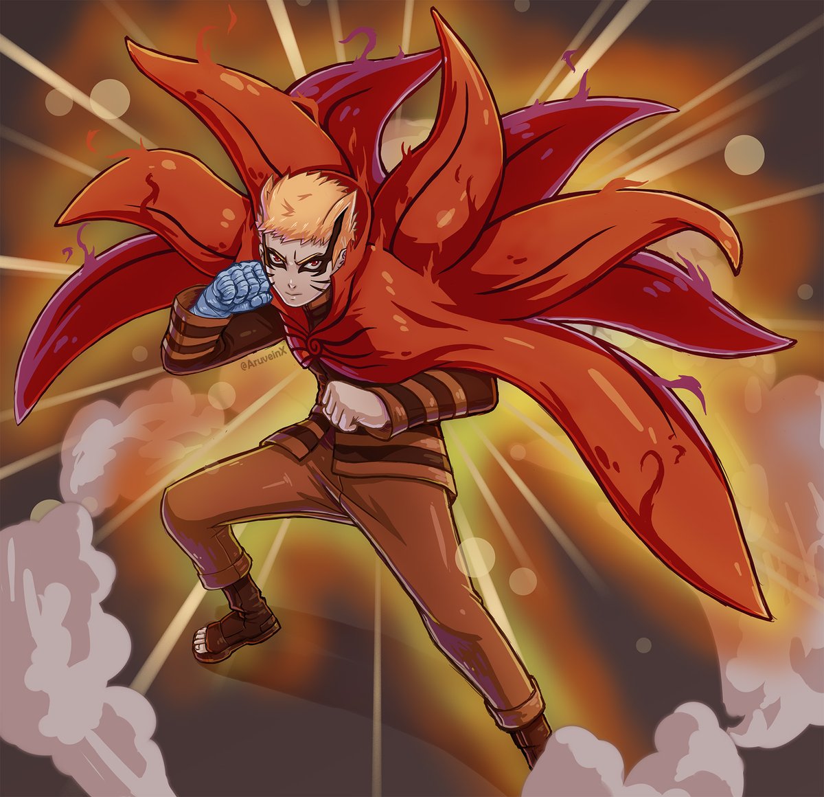AruveinX's tweet photo. My version of #NARUTO 's #Baryonmode in #borutoch52spoilers #BorutoChapter52 #boruto52 #boruto https://t.co/RLUzAbbQcV