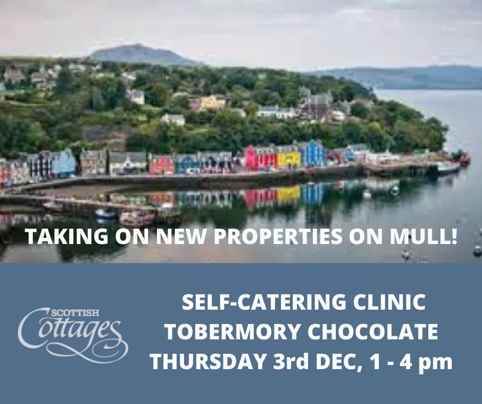 Join me for coffee at Tobermory Chocolate next Thursday. Free income &amp; occupancy forecasts. #Mull #selfcatering #tobermory #holidays