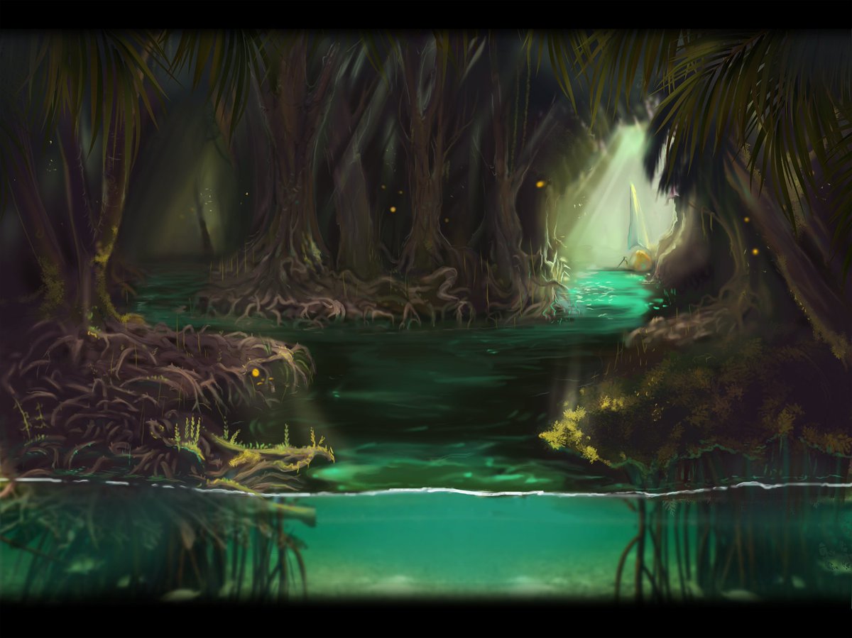 PyandoneaTeam's tweet photo. Treacherous, dark, murky - but oh, so beautiful. 😍

SWAMP concept art, by our very own ELA! https://t.co/5zjOrJuLF5