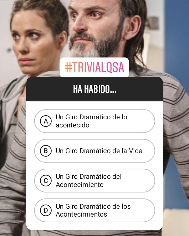 LQSAInformacion's tweet photo. #TriviaLQSA Ha habido...
1️⃣ Un Giro Dramático de lo acontecido
2️⃣ Un Giro Dramático de la Vida
3️⃣ Un Giro Dramático del Acontecimiento
4️⃣ Un Giro Dramático de los Acontecimientos
#LQSA #Trivial #LaQueSeAvecina #Trivia #LQSAT12 #FermínTrujillo https://t.co/C9eXqdpBXJ