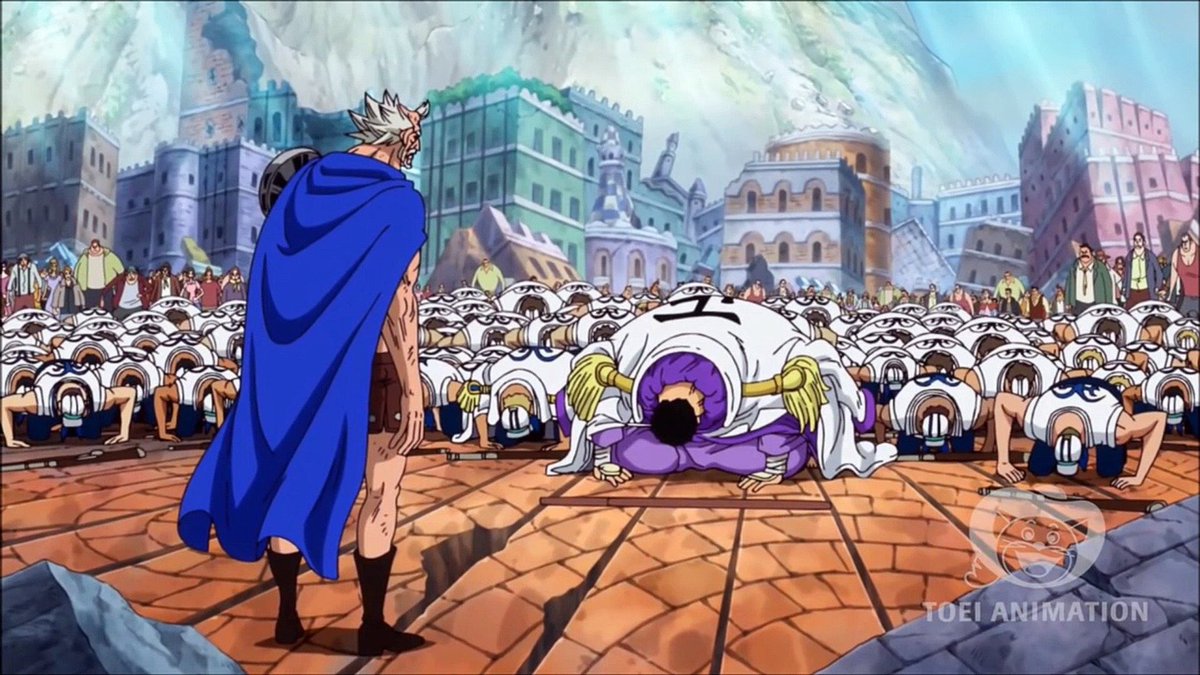 he even kneeled in prostration to accentuate his guilt and culpability on behalf of the WG for the incident with Doflamingo, that subjected the people of Dressrosa to terror for years. He seeks the truth and attempts to uncover the fraudulence behind the “protectors of justice”