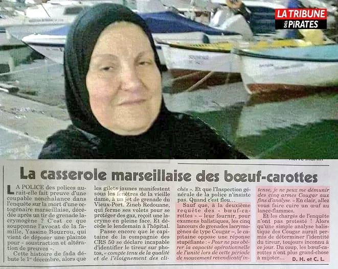 MiAldon's tweet photo. Un jour on saura la vérité.
Selon le Canard Enchaîné, le capitaine des CRS suspectés de la mort de #zinebredouane le 2 déc 2018, a refusé de fournir les 5 lanceurs de lacrymo qui permettraient d'identifier le tireur.
Les enquêteurs n'ont même pas insisté.
#ViolencesPolicieres https://t.co/iHt2r0m0H0