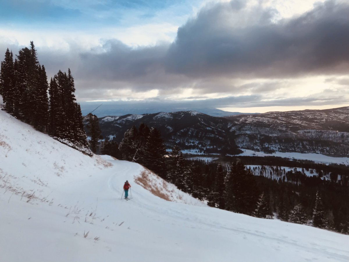 carly_urban's tweet photo. Thankful to have a spouse that is up for skiing fresh snow all weekend--even when there's tall weeds peppered in! #earnyourturns #adventureoutside https://t.co/VFvtG5Lo3Y