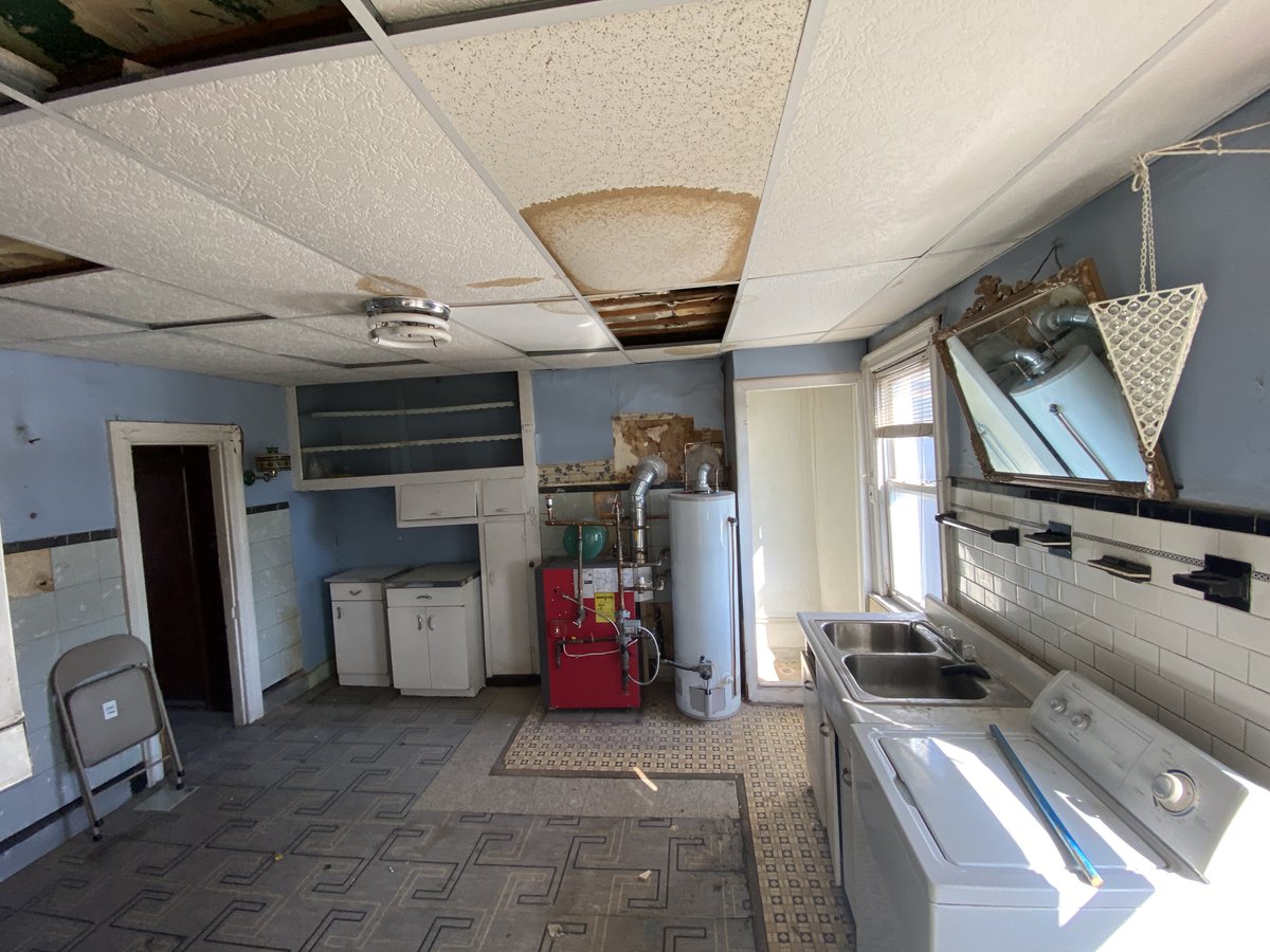 The property requires a full gut: plumbing, electrical, heating, cooling, kitchens, bathrooms. You name it -- it& #39;s getting redone.Walls will also be moved around because the current layout of each unit is a disaster and only two of the four units are currently livable.