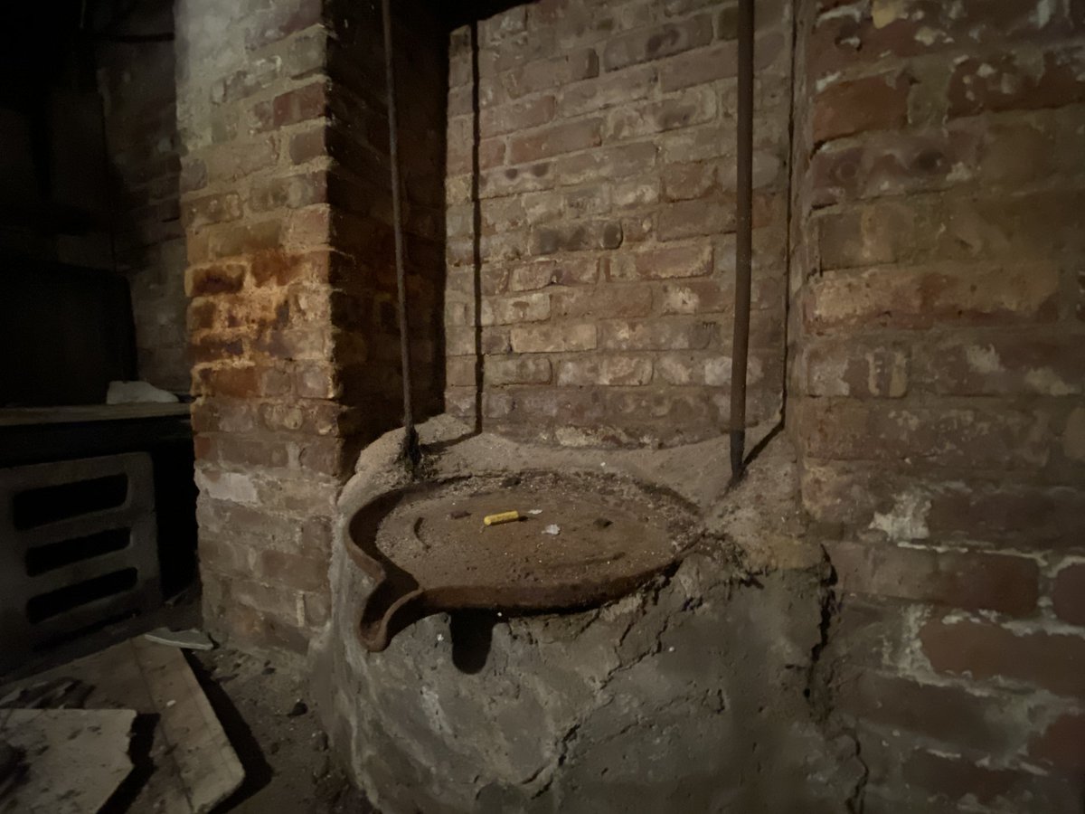 While doing some exploratory demo, I found a newspaper from 1949 tucked away in the ceiling and the remnants of what appears to be a metal-melting operation in the basement.The house itself was built in the 1880’s.
