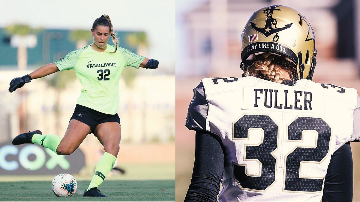 NWSL's tweet photo. From the pitch to the world, the women of our sport know there are no limits to what they can achieve 💪

Continue to inspire us, @SarahFuller_27 👏

(📸: @VandySoccer, @VandyFootball) https://t.co/qs8oHPiHui