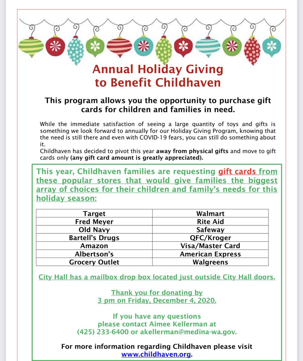 MedinaView's tweet photo. Bring in your gift cards until Friday 3pm please. #medinaview https://t.co/6vAyVmKQR4