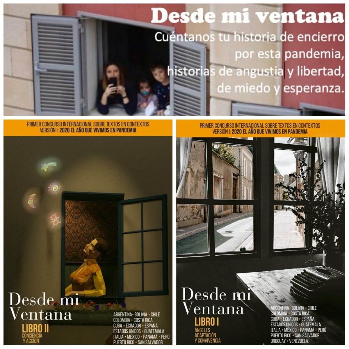 🔝 Empiezan a ver la luz los primeros libros del #ConcursoInternacional #DesdeMiVentana, de relatos escritos en esta pandemia. 
📄📚 Ha sido un honor ser parte de este jurado internacional, dirigido por @ElphickOne y organizado por la Fundación Amares
¡En breve más noticias! 🙂👍