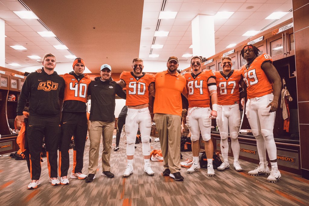 JasonMcEndoo's tweet photo. ALL “W’s” are coveted but especially on Senior day at home! Proud of @LoganCarter87 @Dayton84Metcalf for their relentless hard work and dedication to @CowboyFB #OWNIT #GoPokes https://t.co/IlD87I6qOH