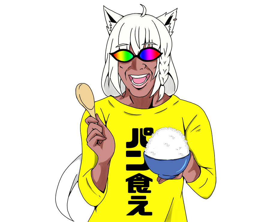 shirakami fubuki animal ears rice bowl bowl rice fox ears solo shirt  illustration images