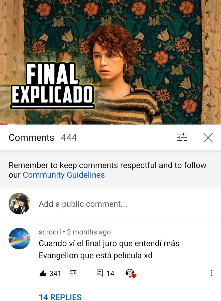 FelyMizuki's tweet photo. :v el comentario de éste video me representa. #PiensoEnElFinal https://t.co/BURnPNq6Wa
