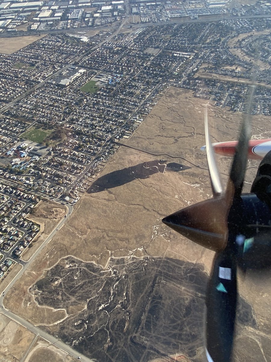 calfireSCU's tweet photo. A reminder that conditions are still conducive to wildfire growth. Forward progress stopped on the #Broadmore fire. Photo courtesy of Air Attack. https://t.co/Yf9u4DQ2kL