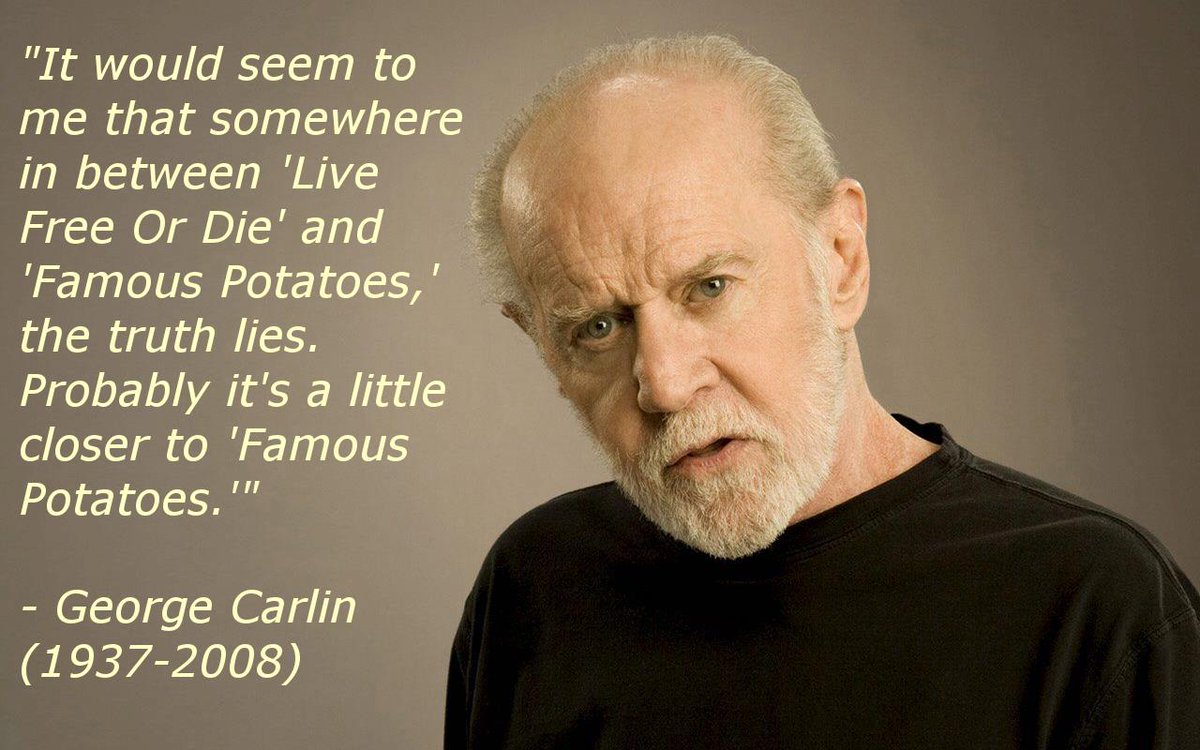 George Carlin Quote: “Good news for senior citizens: Death is near!”, image size:1200x750
