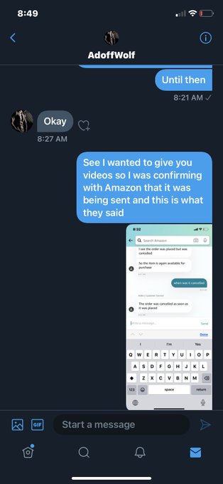 (3of3) see chat talk with Amazon he order was made he took the screen shots and immediately canceled<a href="/tag/fetish"class="tags"><span>#fetish</span></a>