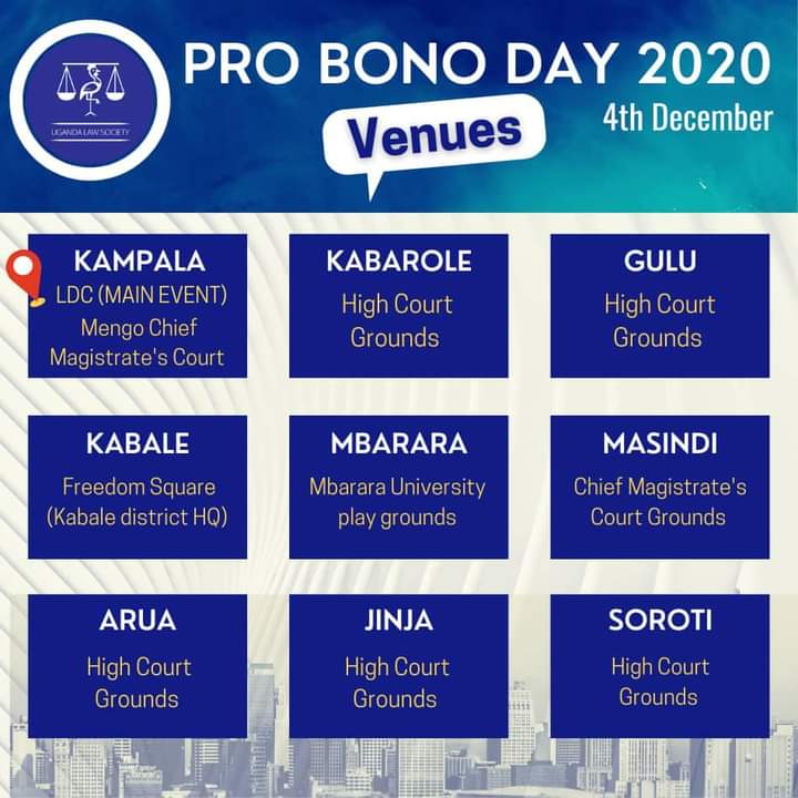 justice_care's tweet photo. The #2020 #ProBonoDay is here! We will be stationed at LDC, Mengo and Arua High court. Our lawyers are ready to serve you all. Thank you @ug_lawsociety for this initiative! @justice_care is committed to supporting all efforts that are geared towards promoting access to justice https://t.co/57d8UxXFIO