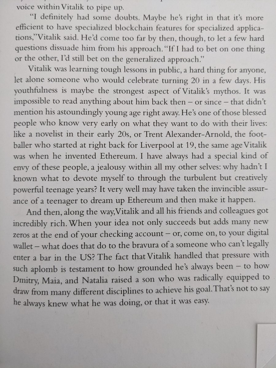 And it’s this background that helped Vitalik navigate the toughest early conflicts — “testament to how  @BlockGeekDima , Maia, and Natalia raised a son who was radically equipped to draw from many different disciplines to achieve his goal.”
