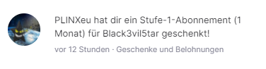 Kennt ihr schon <a href="/Plinx_DE/">PLINX°</a> ? Dort könnt ihr Werbung schauen und eure/n Lieblingsstreamer/in unterstützen. Nebenbei könnt ihr an tollen #Giveaways teilnehmen und euch einen kostenlosen Sub in einem Kanal eurer Wahl verdienen. Ich konnte mir schon einen bei @Black3vil5tar21 holen.