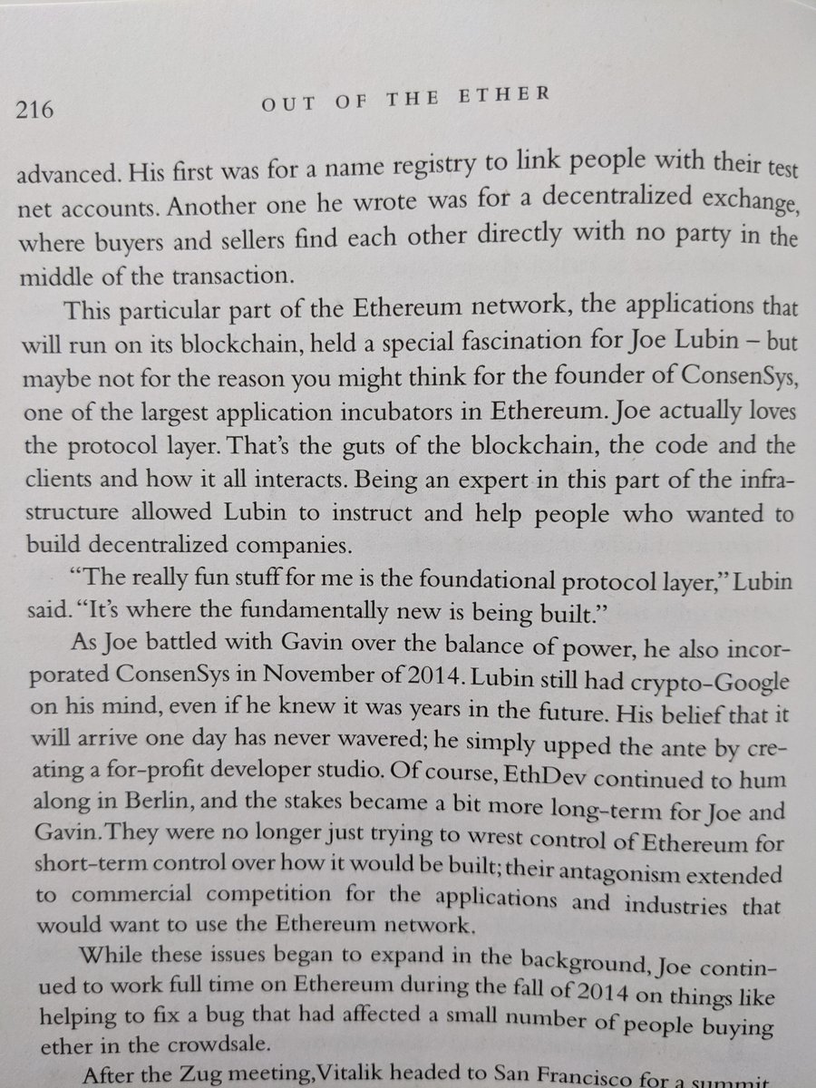 I appreciated how Matt understood why  @ethereumJoseph positioned  @Consensys to build Ethereum infrastructure to further accelerate the applications built on top. “The really fun stuff for me is the foundational protocol layer.”