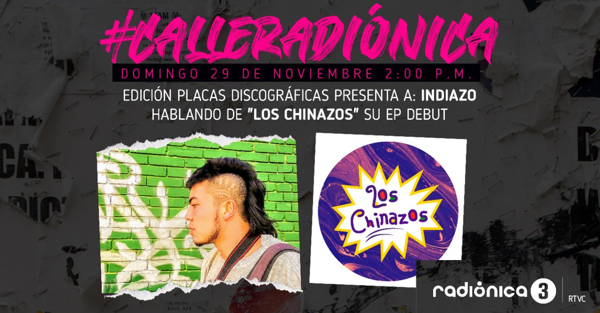 Radionica3's tweet photo. Después de ganar la convocatoria 200 Años En Rap y de lograr el puesto más alto en el @radionica Top 25,  a nuestro espacio en FM, #CalleRadiónica, llega inDiazo  a presentar su álbum debut "Los Chinazos".
Ya mismo  en todas las frecuencias Radiónica en Colombia y en el .rocks https://t.co/TPgMbsaO9R