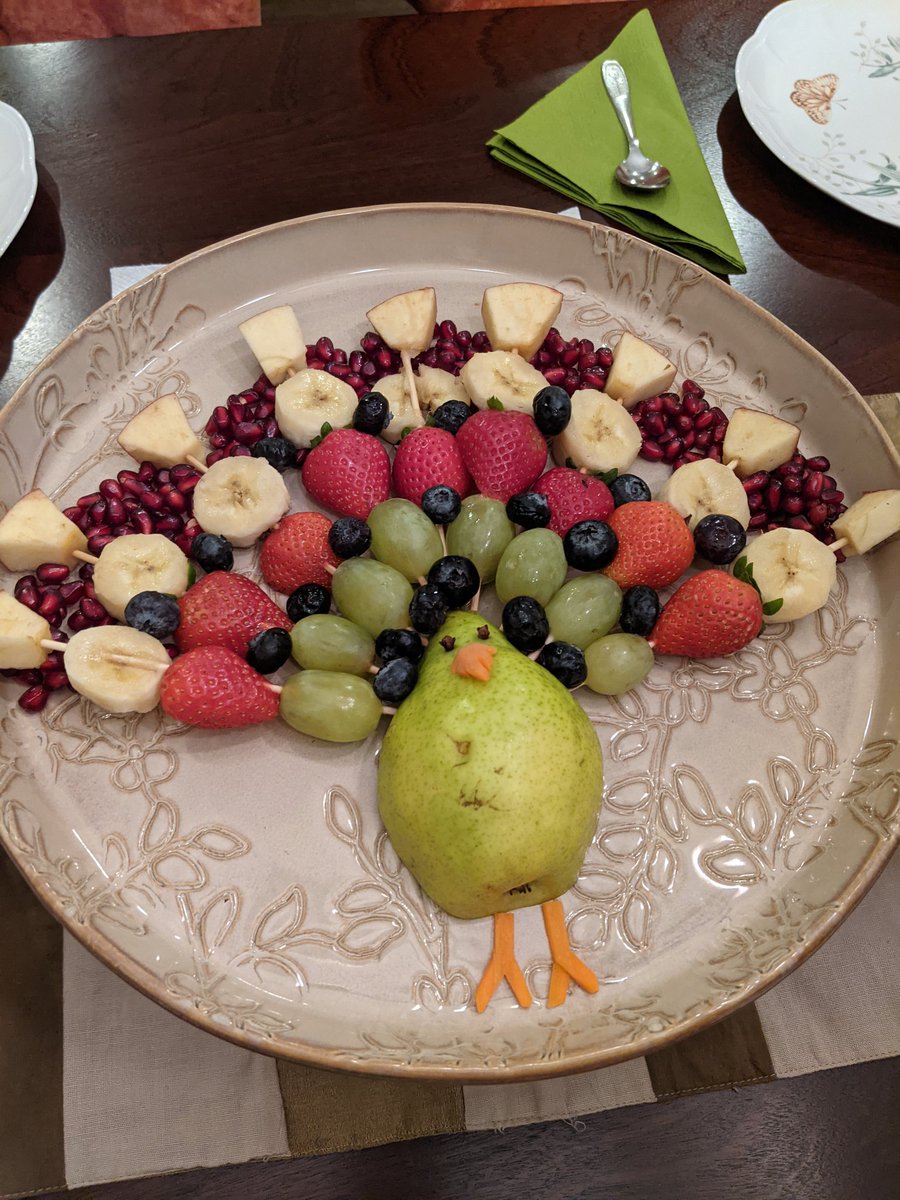 minuajay's tweet photo. This is a very different year. But there is a lot to be thankful for. We are truly blessed to be healthy, safe and with our loved ones. 

Celebrating Thanksgiving with my family by enjoying a veggie fruit turkey https://t.co/f9bAgjlDsK