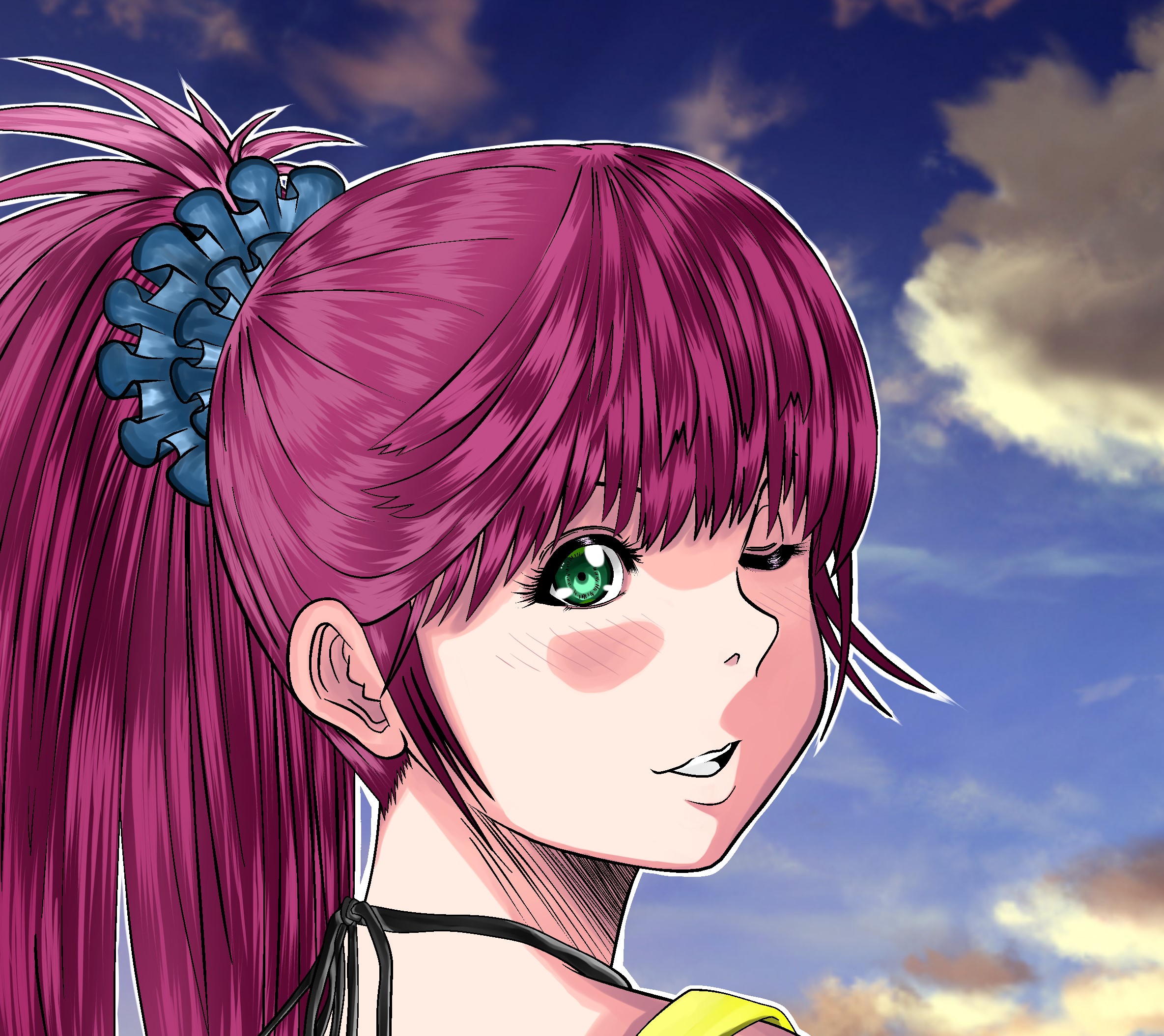 K1 イラスト オリジナル 女の子 背景はフリー素材 ポニーテール お絵描き イラスト好きな人と繋がりたい 名無しさん T Co Guhrj7glz7 Twitter