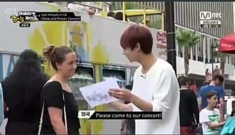 They distributed leaflets asking people to come to their shows for free. "Come to our show, it will be free" 