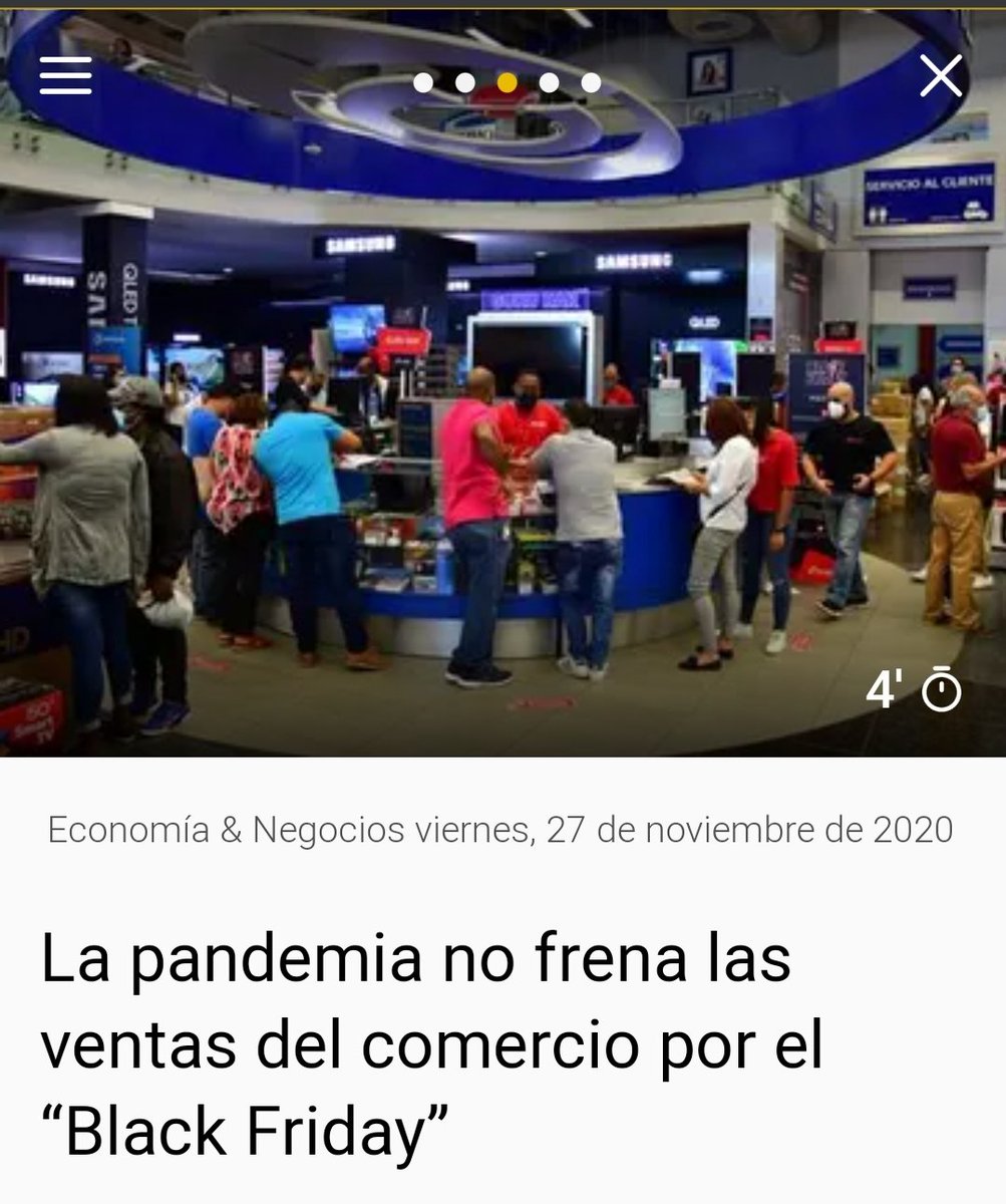 JacobGregorio7's tweet photo. Post 6:buenos”.República Dominicana ha adoptado la tendencia del ´Viernes Negro´, una celebración comercial que se celebra cada último viernes de noviembre, pero en el país las ofertas comienzan desde días antes. 
@PascalPenaP
#DerComercial
#PascalPena https://t.co/Ul3q2bgMJa
