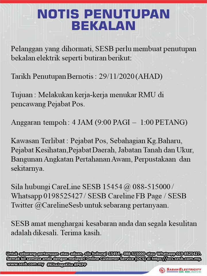 Sabah Electricity Careline tweet media