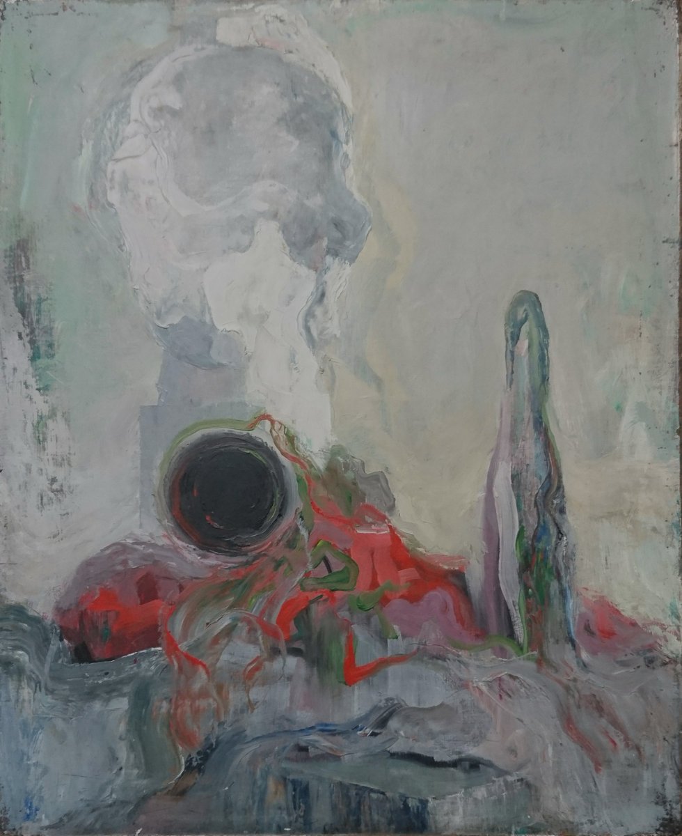 油絵　静物画　F15号 1975年(1浪) F15号キャンバスに油彩【静物】※再掲 ◉当時の心境が