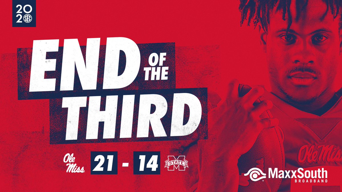 OleMissFB's tweet photo. Rebs knocking on the door heading into the fourth.

#HottyToddy https://t.co/9Pj1QR2gjf