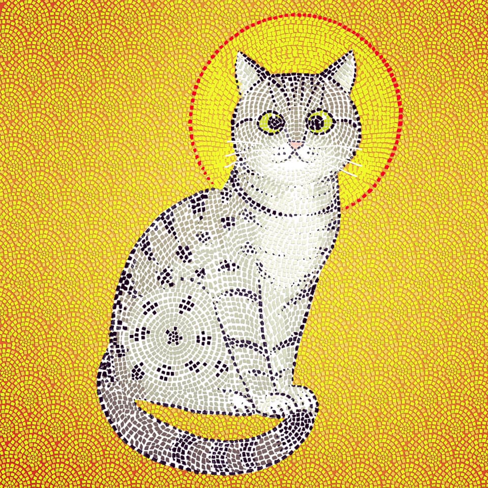 SergenCirkin's tweet photo. 16 Yıl boyunca Ayasofya'da yaşayan ve geçtiğimiz günlerde ölen kedi GLİ için böyle bir görsel yapılmış... Anlamlı ve güzel...🐈 https://t.co/9WTATfaY4r