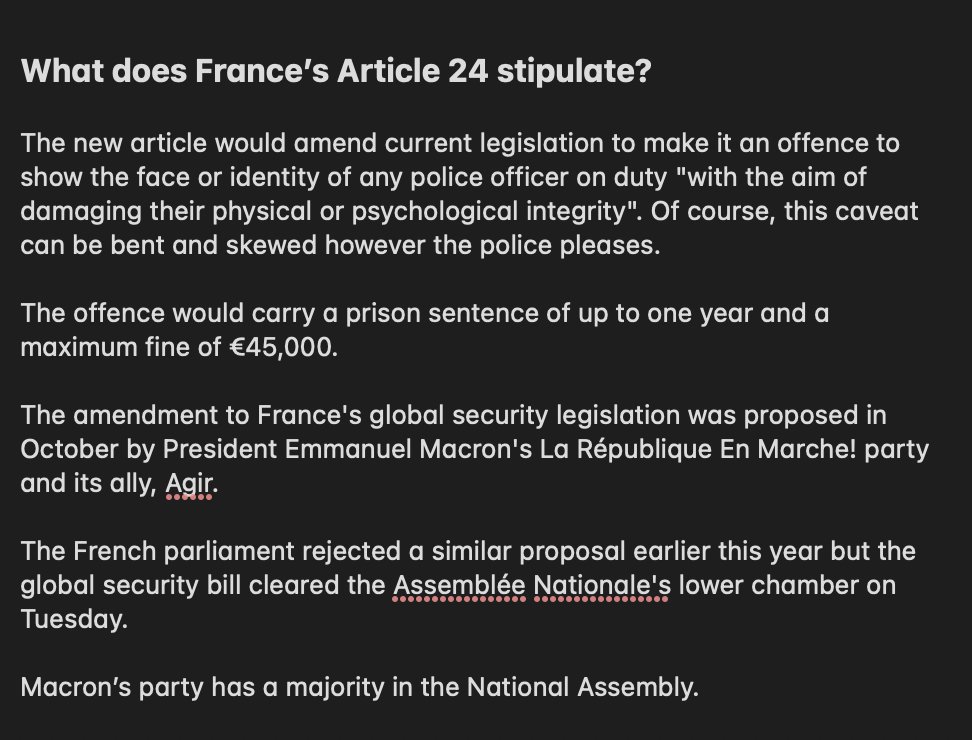 About this draconian new law Macron is trying to bring in.