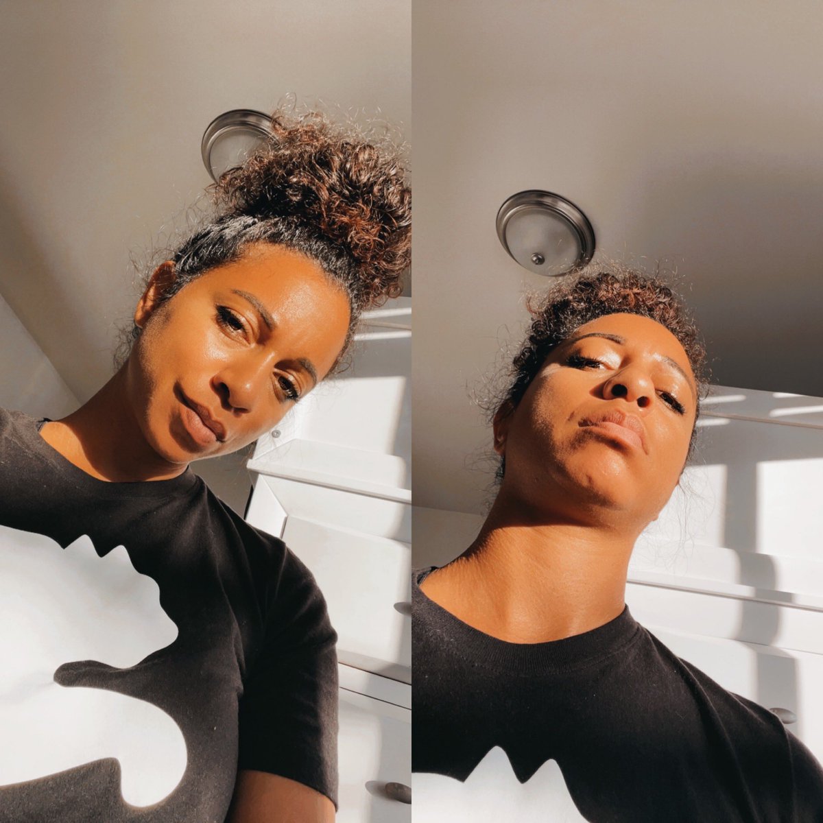 If you insist on taking pics looking down, look with your whole head, not just with your eyes.