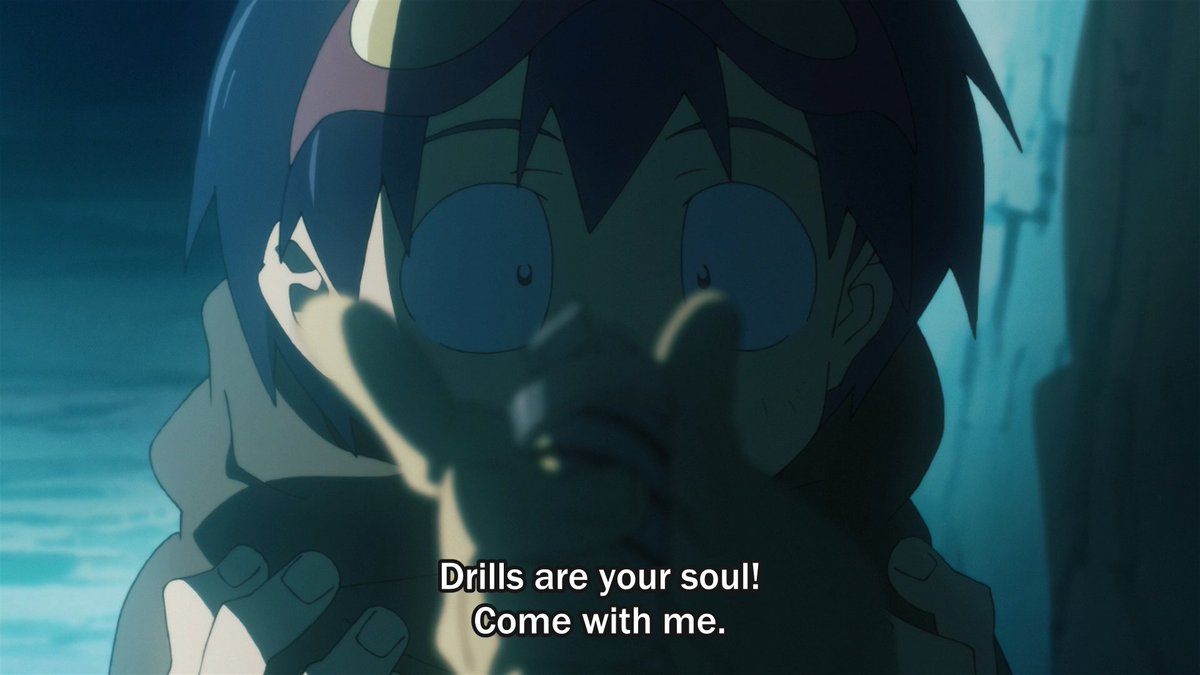 Shortly after, it also established that "drills are [Simon's] soul" and that [his] "is the drill that will pierce the heavens" We got introduced in this episode to the setting and the central conflict of self-improvement/potential in hunger for evolving vs. obstacles, whether..