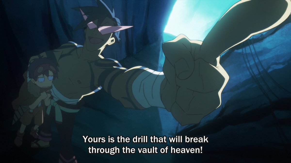 Shortly after, it also established that "drills are [Simon's] soul" and that [his] "is the drill that will pierce the heavens" We got introduced in this episode to the setting and the central conflict of self-improvement/potential in hunger for evolving vs. obstacles, whether..
