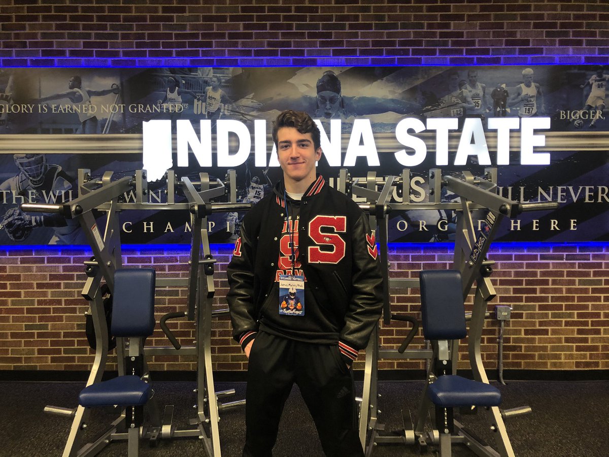 Malman05's tweet photo. I’m blessed to announce that I have committed to play football at Indiana State University. I want to thank everyone who has helped me get to this position. I can’t wait for this next chapter!🔵⚪️🔵⚪️ https://t.co/0HzS3F3wr1