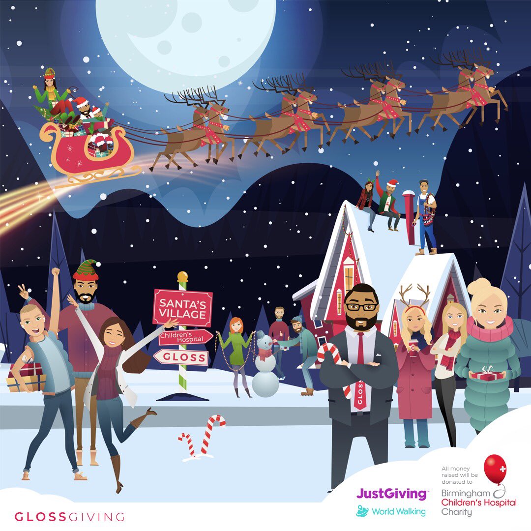 This year, the Gloss team are setting ourselves the challenge of walking the distance to Lapland to raise money for Christmas presents to send to the patients at <a href="/bham_childrens/">Bham Children's Hosp 💙</a> 👧🏼👦🏽

Help us spread the joy and festive spirit. 💫 Get involved here: gloss.agency/giving/