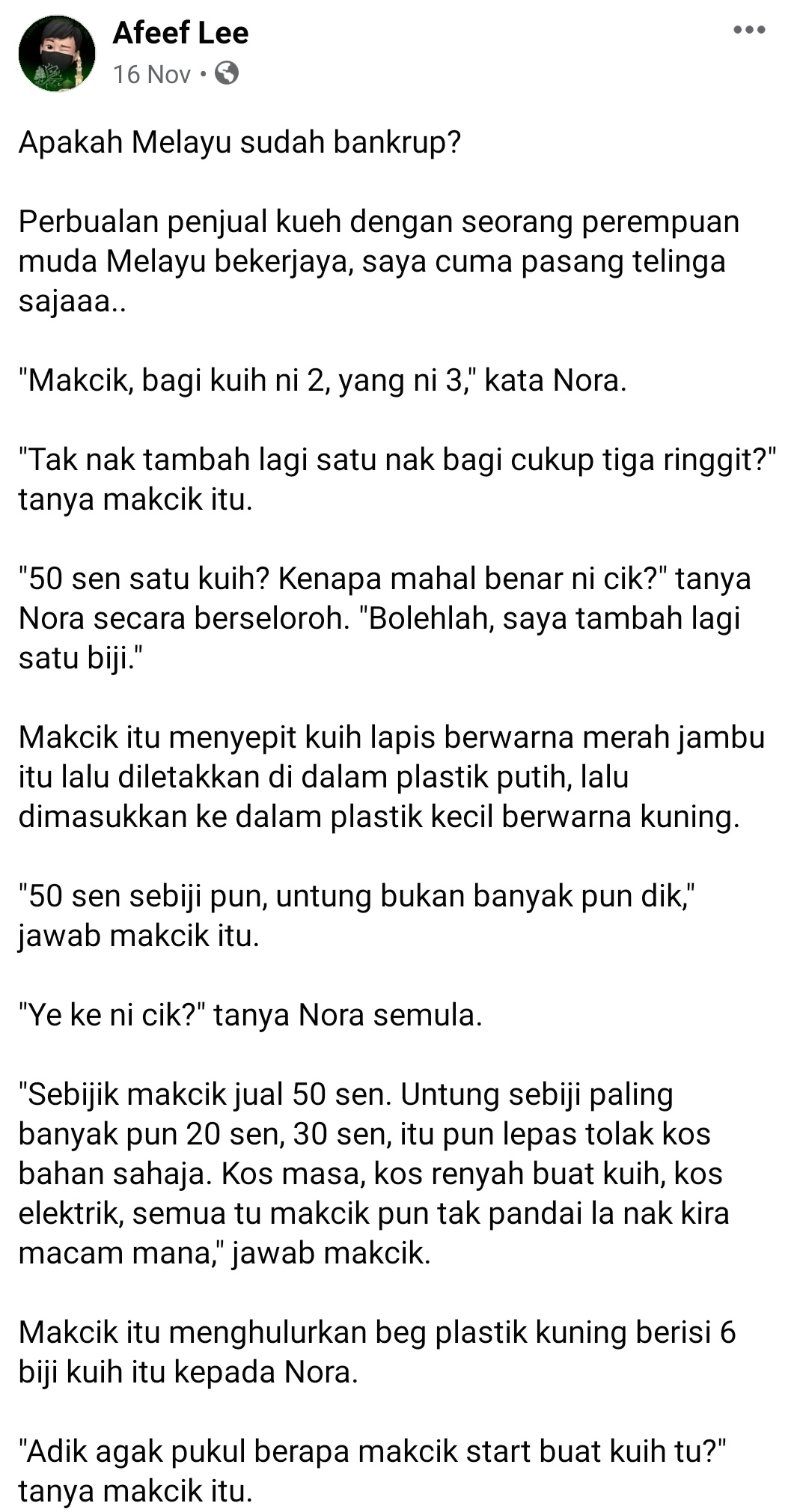 Syuha On Twitter Aku Terbaca Kisah Ni Kat Facebook Sebenarnya Tapi Ayat Kat Atas Tu Betul2 Masuk Dalam Jiwa Sebab Aku Pernah Alami Mama Aku Meniaga Aku