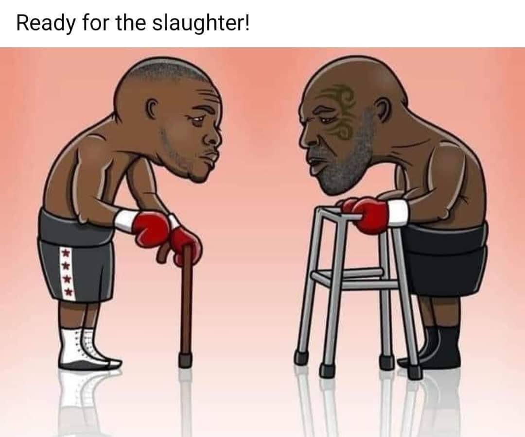 vxxostudio's tweet photo. My 15 yr old said “they are so old why are they still fighting” then I saw this lol #MikeTysonroyjonesjr https://t.co/imKtaOqrM9