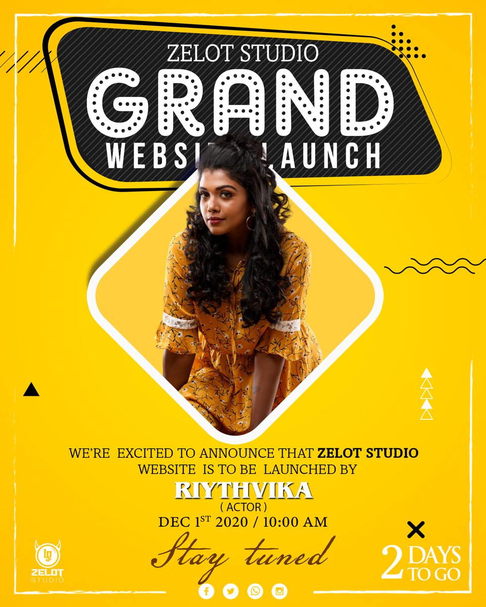 zelotstudio's tweet photo. 2 days to Go....
We’re proud to claim our reward, for our next step is here and it is coming your way.
On 1st December 2020, 10:00 IST
Bring in the better side of yourself for the launch.
To be Launched by @Riythvika  (Actor)
Watch this space, for it’s 2 days to go!
ZELOT STUDIO https://t.co/QsRRX1O9HU