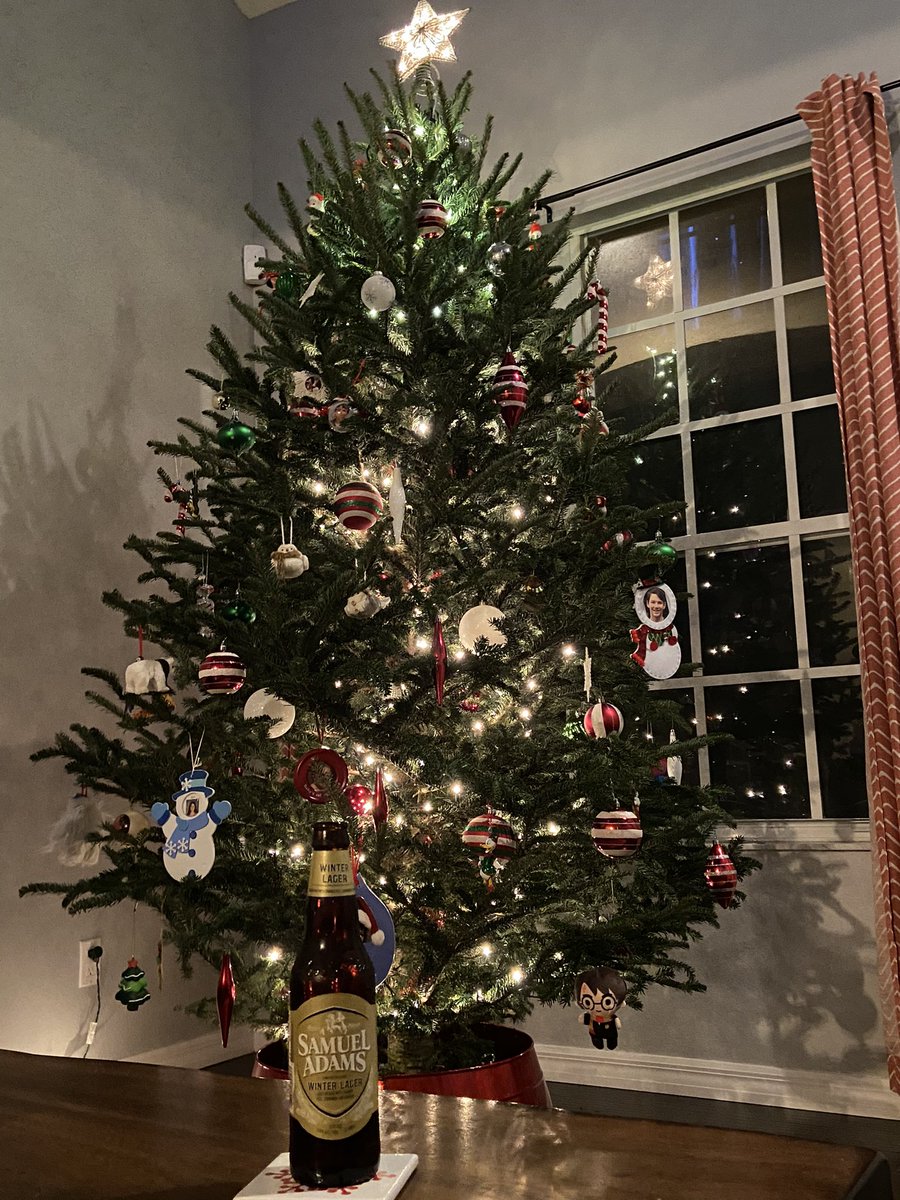 Hbad08's tweet photo. Trimming the tree with some help from @SamuelAdamsBeer https://t.co/AshcDFZHhH