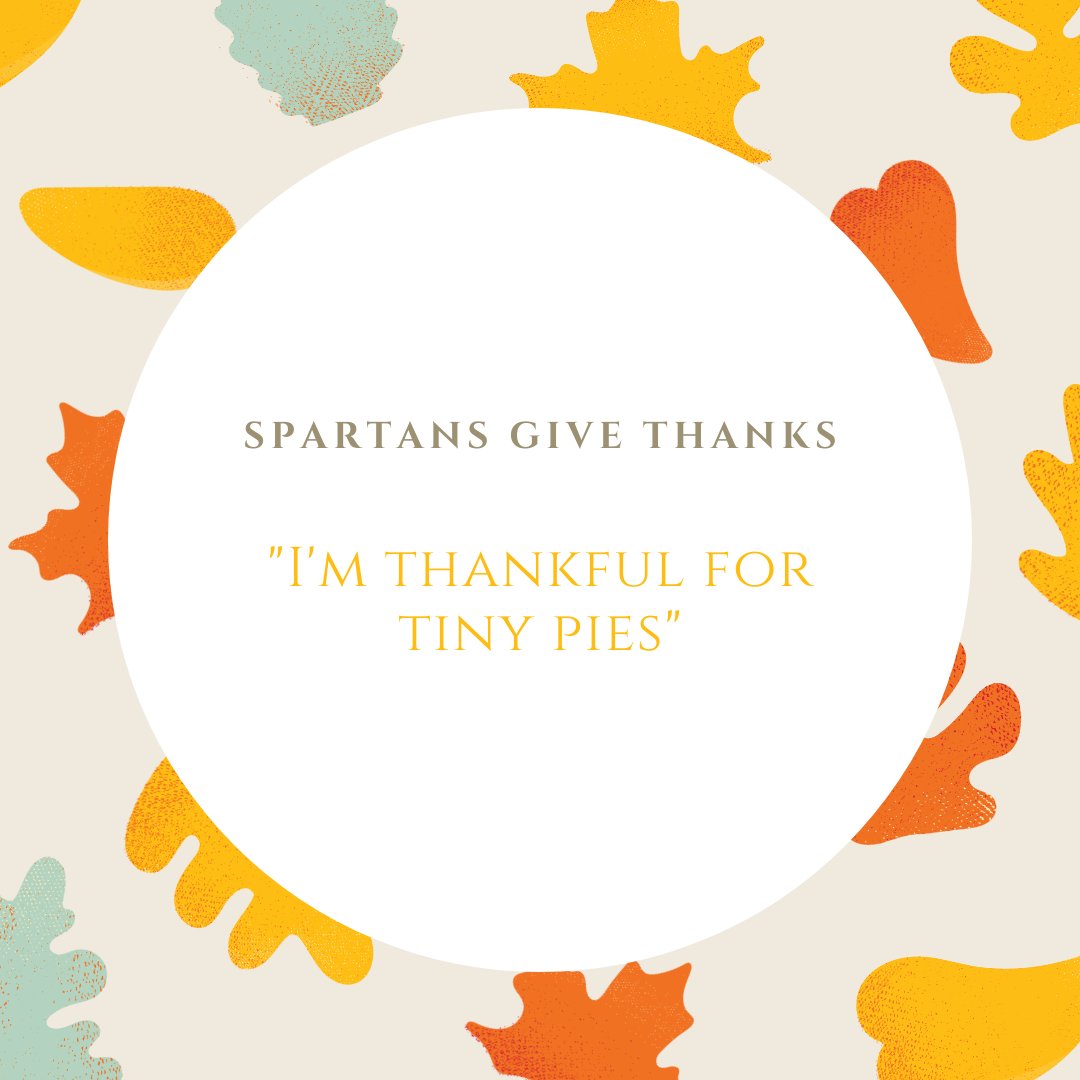 LMSprincipals's tweet photo. Spartans Give Thanks, and honestly who isn't thankful for tiny pies???
.
.
.
#LMSproud #pullmanschools #pullmanwa #pullmanschooldistrict #psd267 #grateful #thankful #gratitudepractice https://t.co/6Bm3VC5g9j