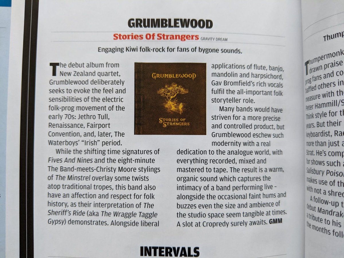 Quite the honour to see our album reviewed in these hallowed pages. Playing <a href="/FairCropFest/">Faircropfest</a> one day would certainly be a dream come true. Hopefully Dave Pegg reads <a href="/ProgMagazineUK/">ProgMagazineUK</a> as well. (And Covid sods off!)

#NZMusic #FolkRock #ProgressiveRock