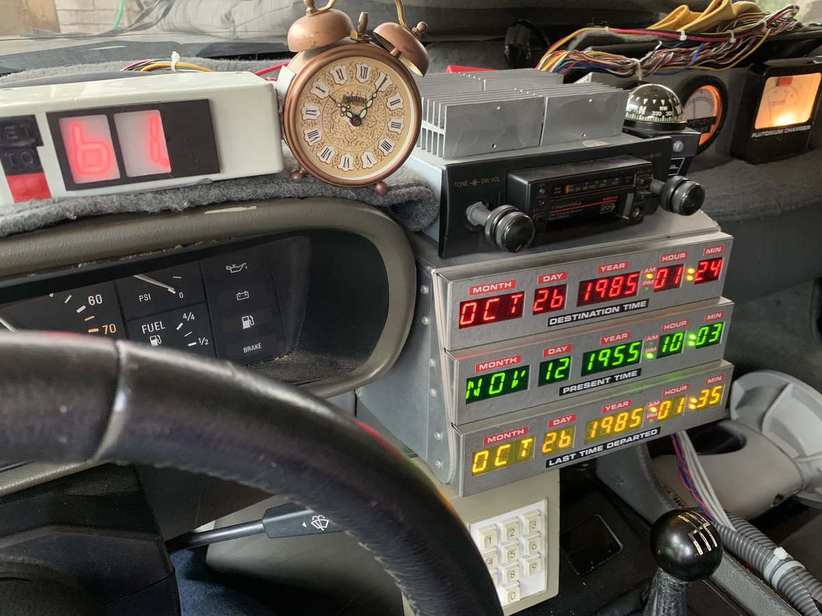 timemachinerent's tweet photo. A red letter date (and time!) in Back to the Future history! 

Ignore that Mr. Fusion on the floor! https://t.co/MLM5TP2rAY