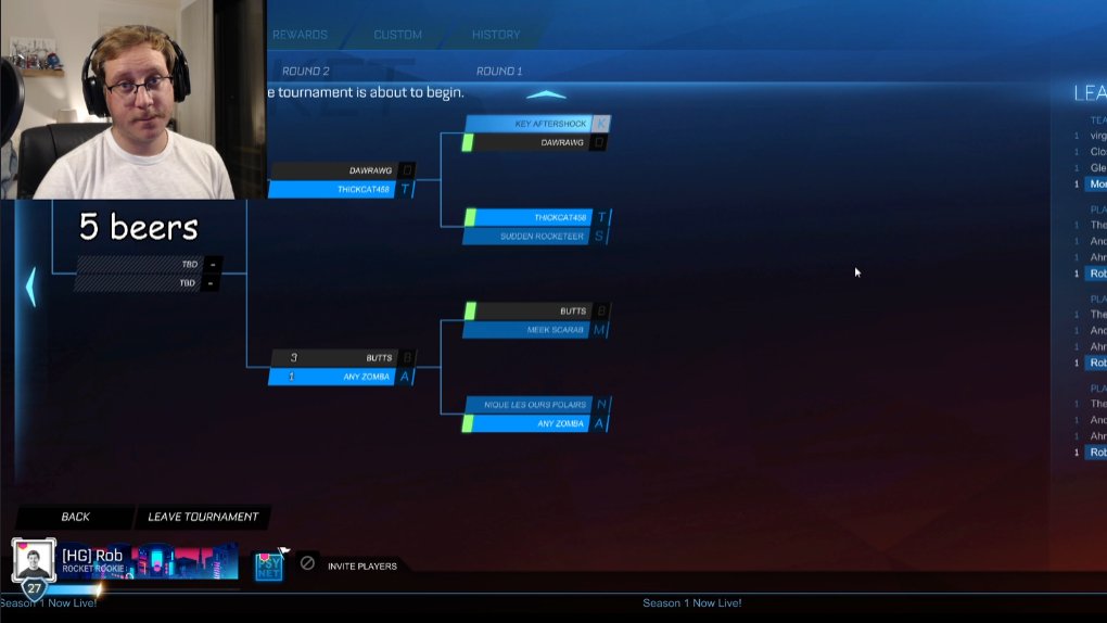 rob is playing rocket league on twitch