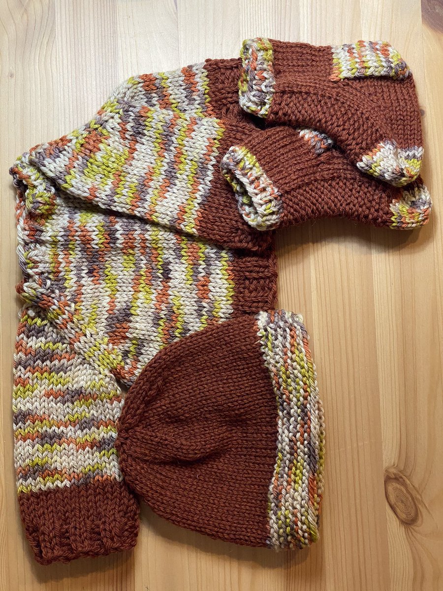 What happens when you have a new nephew that you cannot visit over Thanksgiving break? Well, this auntie knit 3 sweaters (2 for this year &amp; 1 for next year), as well as a matching hat and pair of socks!

#handknit #sweaterweather #newnephew <a href="/KnitCrate/">KnitCrate</a>
