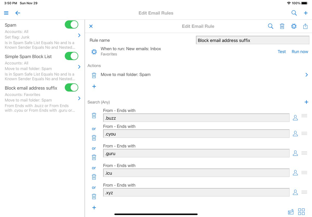 EuroSmartz's tweet photo. Are you getting spam emails from the same email address type/suffix? Use a simple rule in AltaMail https://t.co/X8Hw8A3nHn to automatically delete these spam emails #emailrule #spam Help: https://t.co/X2UM7tX5zE https://t.co/X4uyFB7xhd