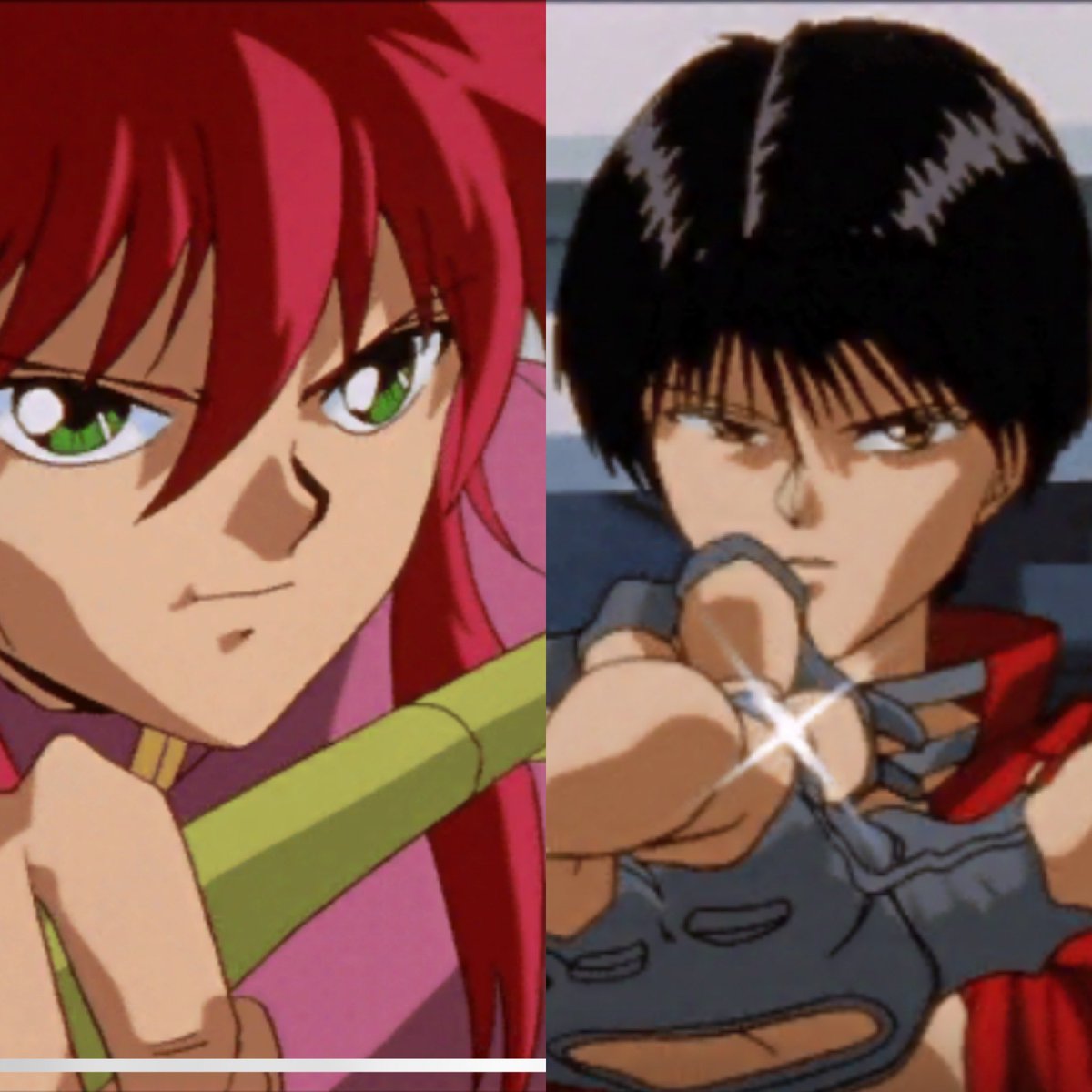 芹菜 自分の中学当時の最強イケメン対決w 軍配は要 蔵馬にも弱かったけどね 私wwww 幽遊白書 刃霧要 蔵馬 イケメン対決